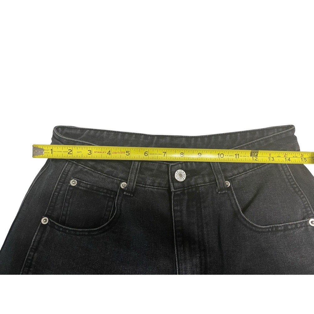 Women's Barrel Leg Jeans M Medium Black High Rise Cropped Balloon Seam Detail - Picture 6 of 9